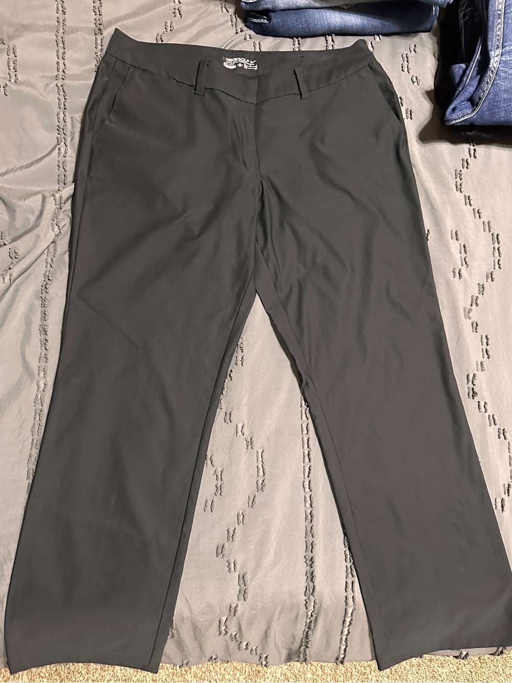 Nike Women's Dri-Fit Straight-Leg Pants in Dark Gray